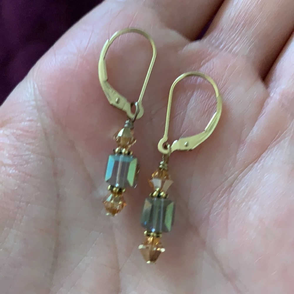 Swarovski earrings on gold filled findings